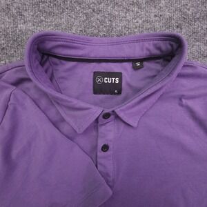 Cuts Polo Shirt Mens XL Purple Curve Hem Performance Stretch Casual Golf